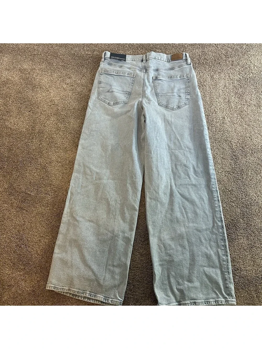 NEW American Eagle Jean Women 14 32W Regular Super High Rise Baggy Straight NWT